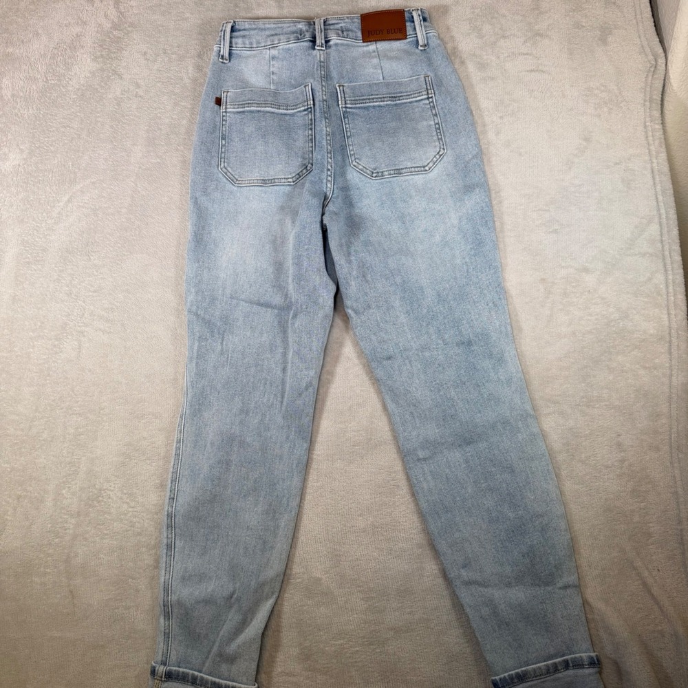 Judy Blue Light Wash Denim Joggers High Waist Drawstring Jeans LT Size 0/24 - Picture 2 of 9